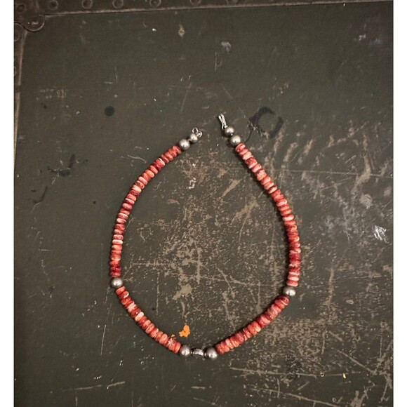 Unique Earth “One of a Kind” Red Spiny Oyster & Sterling Silver Necklace - Picture 3 of 5